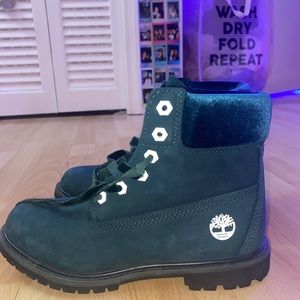 Timberland Womens Dark Green Boots Size 8